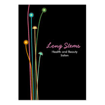 Long Stems - Black (chubby) Business Cards