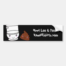 Loo & Poo cute Kawaii friends Bumper sticker