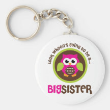 Look Whoos Going to be a Big Sister Owl Keychain