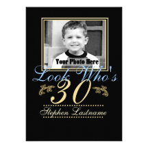 Look Who's 30 Photo Personalised Invite