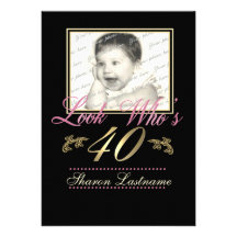 Look Who's 40 Photo Personalised Invitation