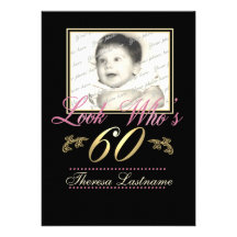 Look Who's 60 Photo Custom Announcements