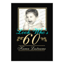 Look Who's 60 Photo Personalized Announcements