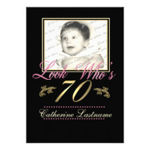 Look Who's 70 Photo Custom Announcements