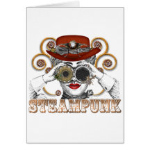 looking steampunked steampunk collage art greeting card