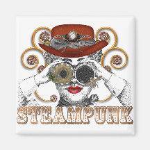 looking steampunked steampunk collage art fridge magnet