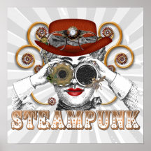 looking steampunked steampunk collage art print