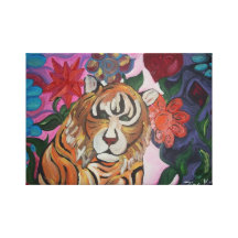 Looming Tiger Gallery Wrapped Canvas