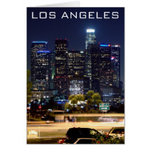 Los Angeles Night Paper Products Greeting Card