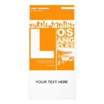 Los Angeles Poster in Orange colour Personalized Photo Card