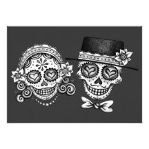 Los Novios Day of the Dead Invitations