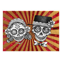 Los Novios Day of the Dead Invitations