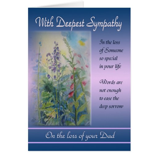 Loss of Dad With Deepest Sympathy Card Zazzle