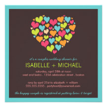 Lots of Hearts Couples Wedding Shower Invitation