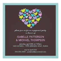 Lots of Hearts Love Engagement Party Invitation