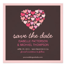 Lots of Hearts Love Save the Date Announcement