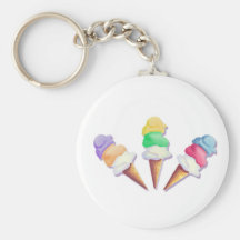 LOTS of ICE CREAM FLAVORS by SHARON SHARPE Keychain