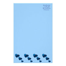 Lots of Love (Heart Pattern) (Blue) Custom Stationery