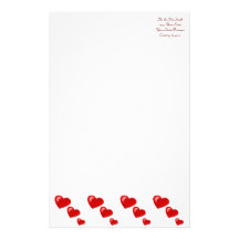 Lots of Love (Heart Pattern) (Red) Stationery Design