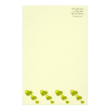 Lots of Love (Heart Pattern) (Yellow) Custom Stationery