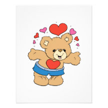 lots of love valentine teddy bear design custom invites
