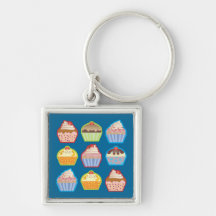 Lotsa Cupcakes Blue Keychain