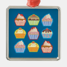 Lotsa Cupcakes Blue Ornament