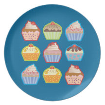 Lotsa Cupcakes Blue Plate