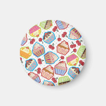 Lotsa Cupcakes n Cherries Magnet