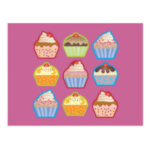 Lotsa Cupcakes Pink Postcard