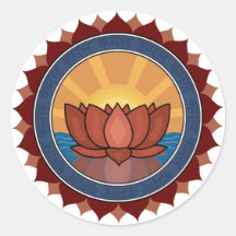 Lotus Blossom Yoga Round Stickers