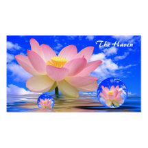 Lotus Flower Reflections & Bubbles of Peace Business Card Template