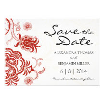 Lotus Flower Save the Date Personalised Invitation