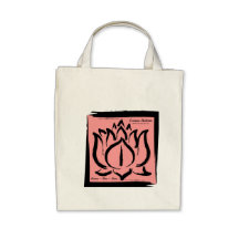 Lotus Grocery Tote Canvas Bag