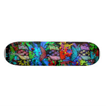 Loudmouth abstract fish skate board