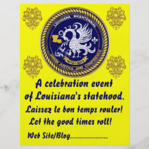 Louisiana Bicentennial  Mardi Gras Party See Notes Full Colour Flyer