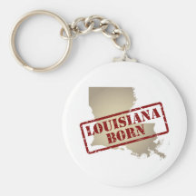 Louisiana Born - Stamp on Map Key Chain