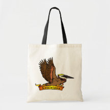 Louisiana Brown Pelican Canvas Bags