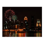 Louisville fireworks postcard