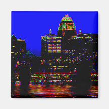 Louisville Neon Skyline Magnet