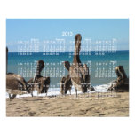 Lounging Beach Pelicans; 2013 Calendar Photo Art