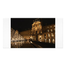 Louvre at Night Customized Photo Card