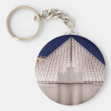 louvre pyramid france paris at night key chains