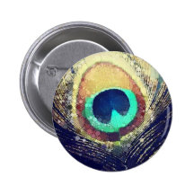 Love2Snap Peacock Feather Pinback Buttons