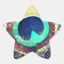 Love2Snap Peacock Feather Star Stickers