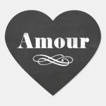 Love Amour White Chalk Chalkboard Heart Stickers