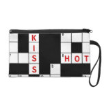 Love and Kisses Crossword Puzzle Design Wristlet Purse