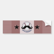 'LOVE BASEBALL' sport moustache Bumper Sticker