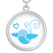 Love bird blue love heart personalise pendants