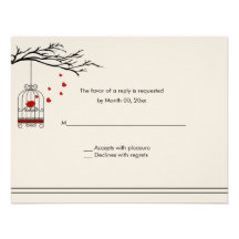 Love Bird in a Birdcage Wedding RSVP Custom Invitations